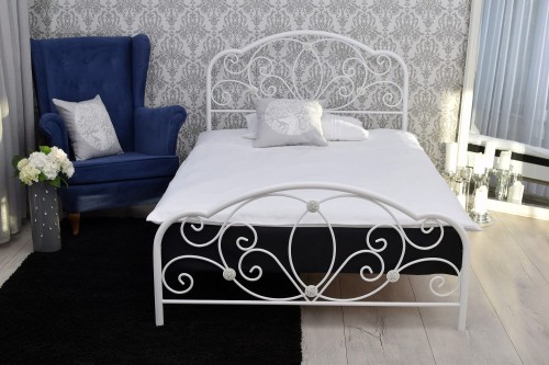Podwójne łóżko metalowe GLAMOUR w rozmiarze 140x200 cm
