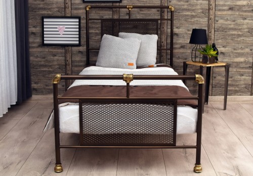 Belluczi pojedyncze łóżko z elementami hydraulicznymi w złotej patynie 4.jpg