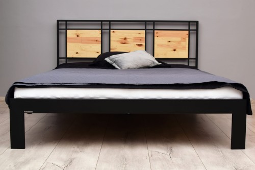 Premium Comfort łóżko metalowe z drewnem