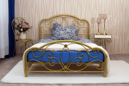Gold Glamour Eleganckie łóżko metalowe w kolorze złotytm 2.jpg