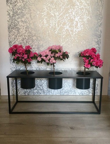 Kwietnik metalowy potrójny w kolorze grafitowym