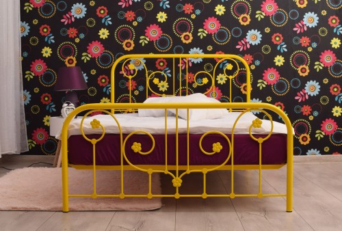 Romantyczne łóżko metalowe Retro 120x200 cm