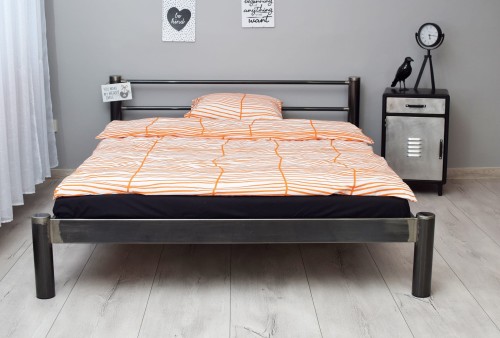 Industrialne łóżko metalowe LUMA SUROWY METAL