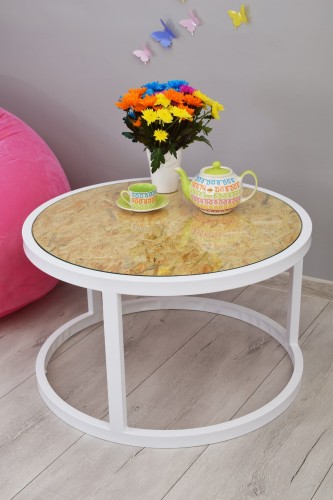 Stolik kawowy SOFT LOFT z pojedynczym blatem