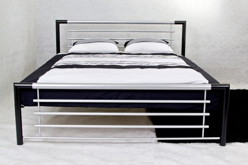Łóżko metalowe BLACK and SILVER
