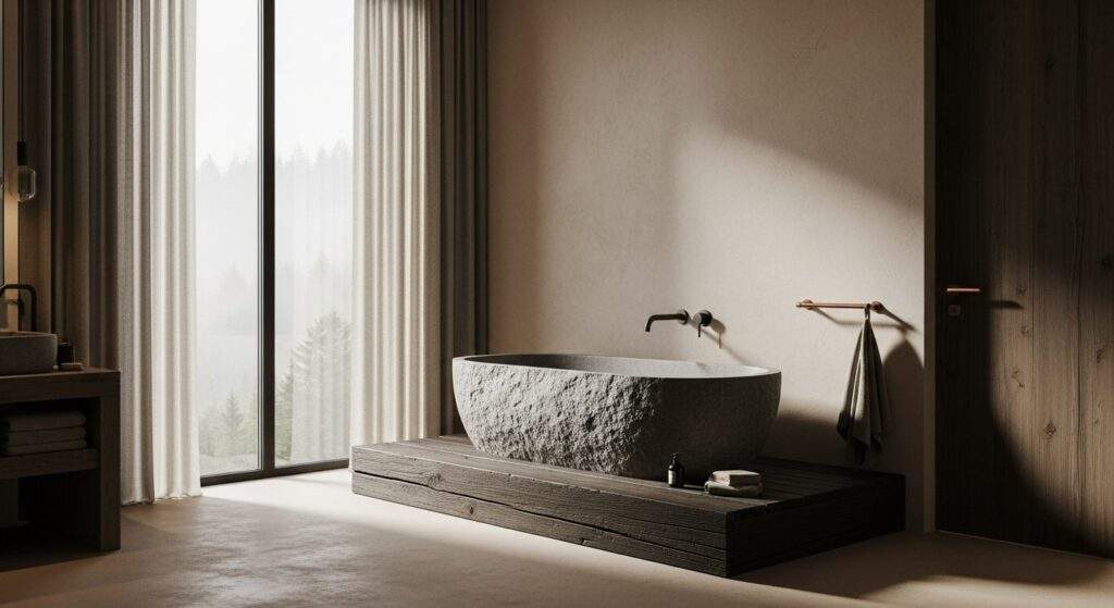 Łazienka w stylu SPA: Harmonia metalu i drewna - jak ją urządzić?